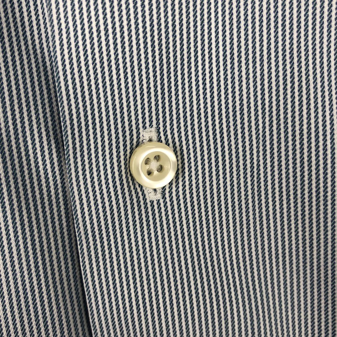 Brooks Brothers Est.1818 REGEND Wide Collar Long Sleeve Cotton Stripe Shirt, Men's Size M (approx.) Supima Cotton blue type Vintage Second Hand