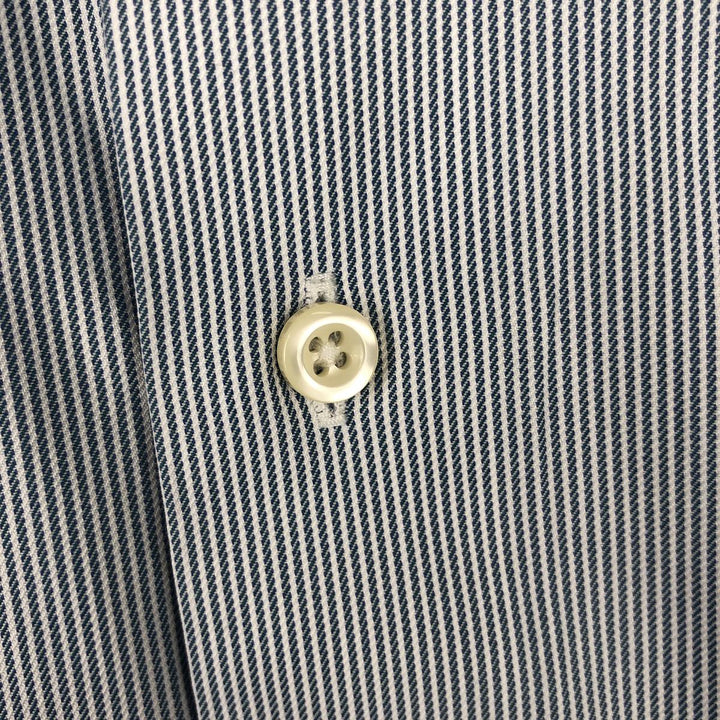 Brooks Brothers Est.1818 REGEND Wide Collar Long Sleeve Cotton Stripe Shirt, Men's Size M (approx.) Supima Cotton blue type Vintage Second Hand