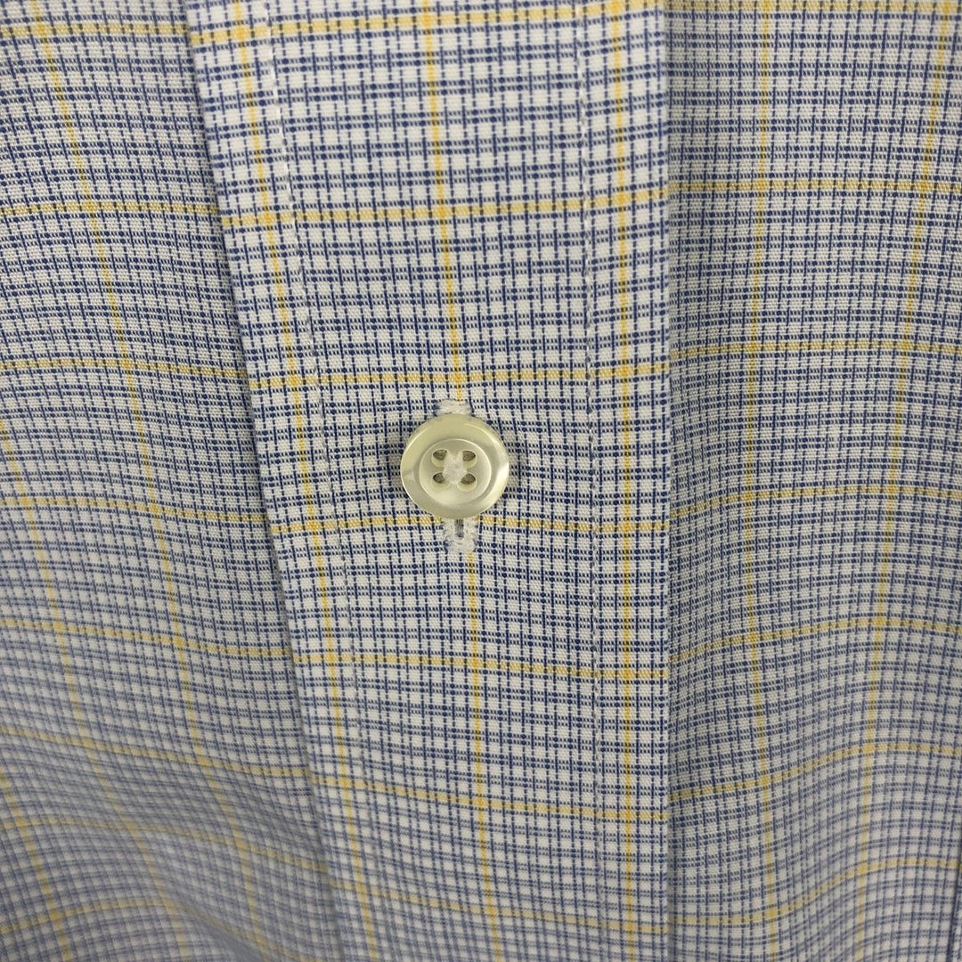 Brooks Brothers Est.1818 Traditional Fit Long-Sleeve Button-Down Check Shirt, Men's Size XL (approx.) cotton blue type Vintage Second Hand