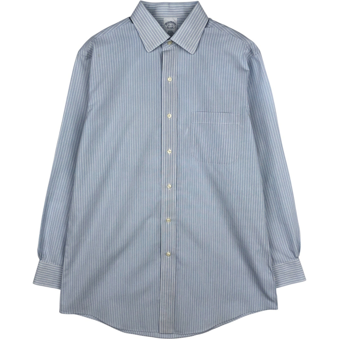 Brooks Brothers Est.1818 Slim Fit Long-Sleeve Cotton Stripe Shirt (Men's Size M) cotton Blue type light blue Vintage Second Hand