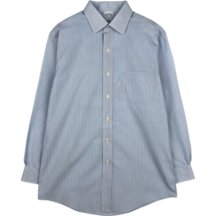 Brooks Brothers Est.1818 Slim Fit Long-Sleeve Cotton Stripe Shirt (Men's Size M) cotton Blue type light blue Vintage Second Hand