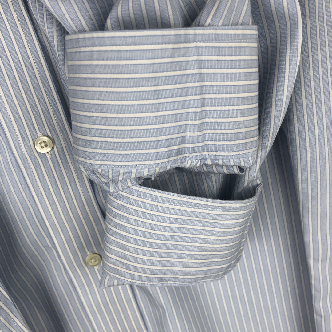 Brooks Brothers Est.1818 Slim Fit Long-Sleeve Cotton Stripe Shirt (Men's Size M) cotton Blue type light blue Vintage Second Hand