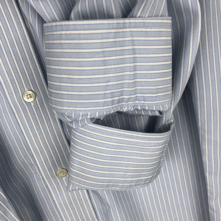 Brooks Brothers Est.1818 Slim Fit Long-Sleeve Cotton Stripe Shirt (Men's Size M) cotton Blue type light blue Vintage Second Hand