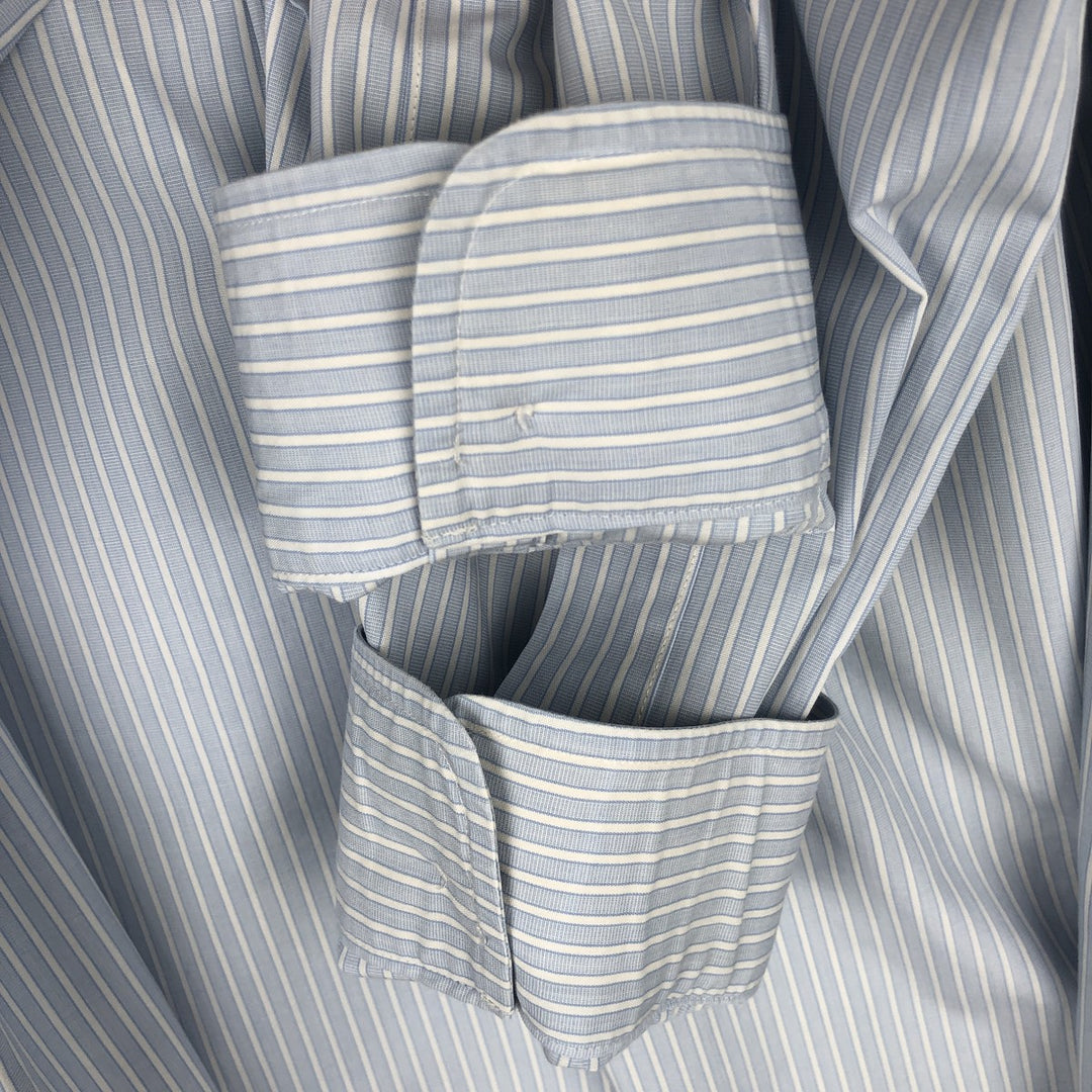 Brooks Brothers Est.1818 Slim Fit Long-Sleeve Cotton Stripe Shirt (Men's Size M) cotton Blue type light blue Vintage Second Hand