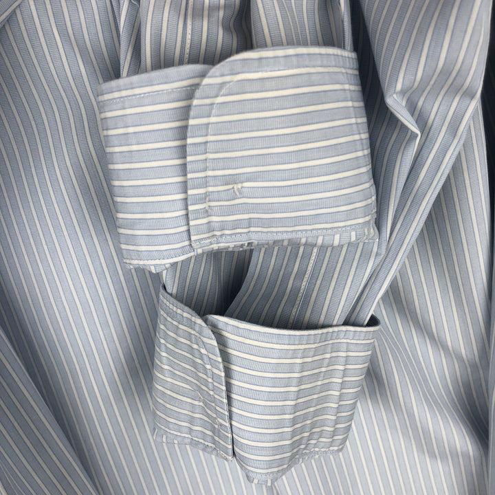 Brooks Brothers Est.1818 Slim Fit Long-Sleeve Cotton Stripe Shirt (Men's Size M) cotton Blue type light blue Vintage Second Hand