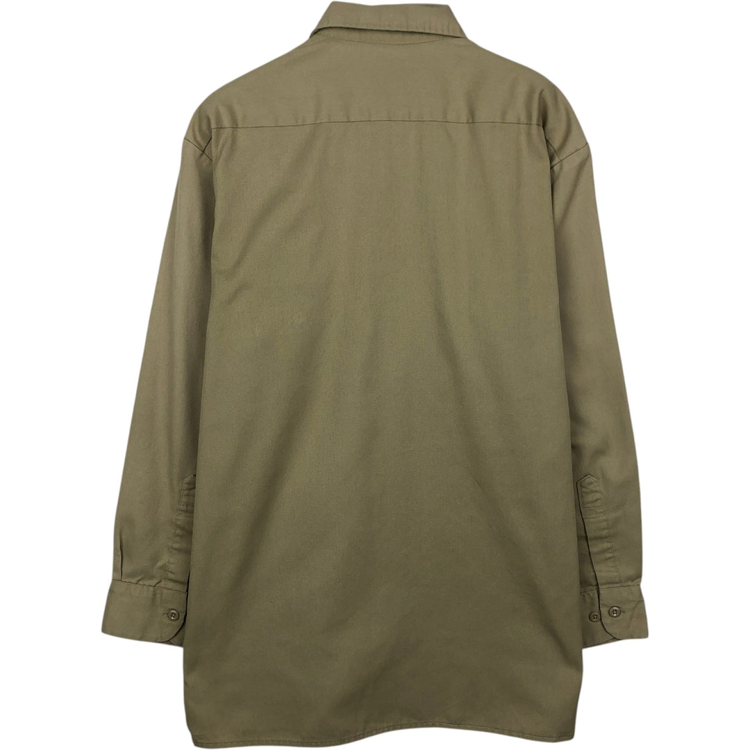Dickies Long-Sleeve Work Shirt, Boxy Fit, Men's Size M polyester Beige type Vintage Second Hand