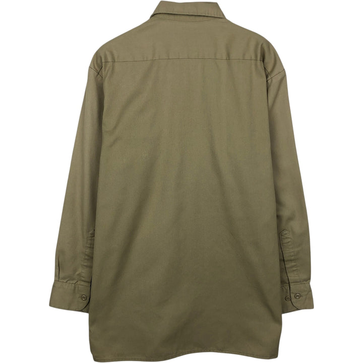 Dickies Long-Sleeve Work Shirt, Boxy Fit, Men's Size M polyester Beige type Vintage Second Hand