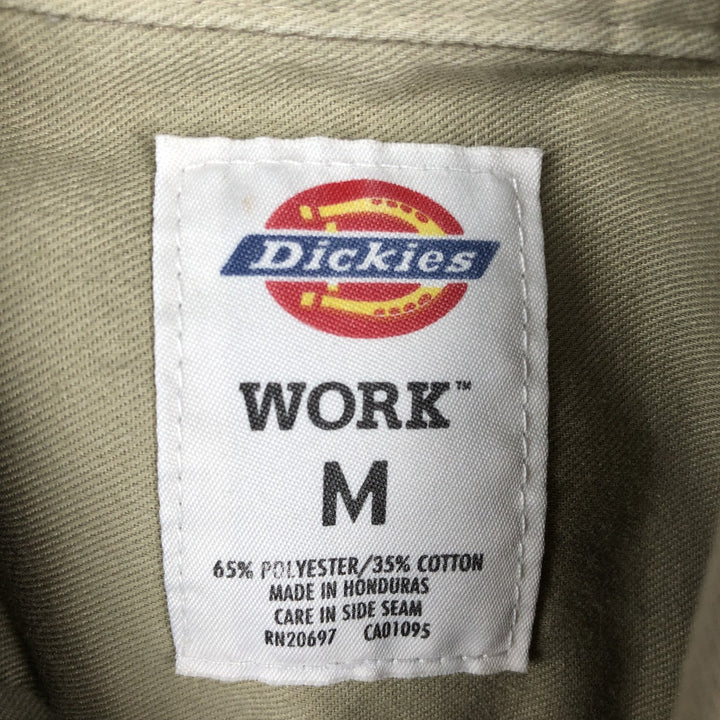 Dickies Long-Sleeve Work Shirt, Boxy Fit, Men's Size M polyester Beige type Vintage Second Hand