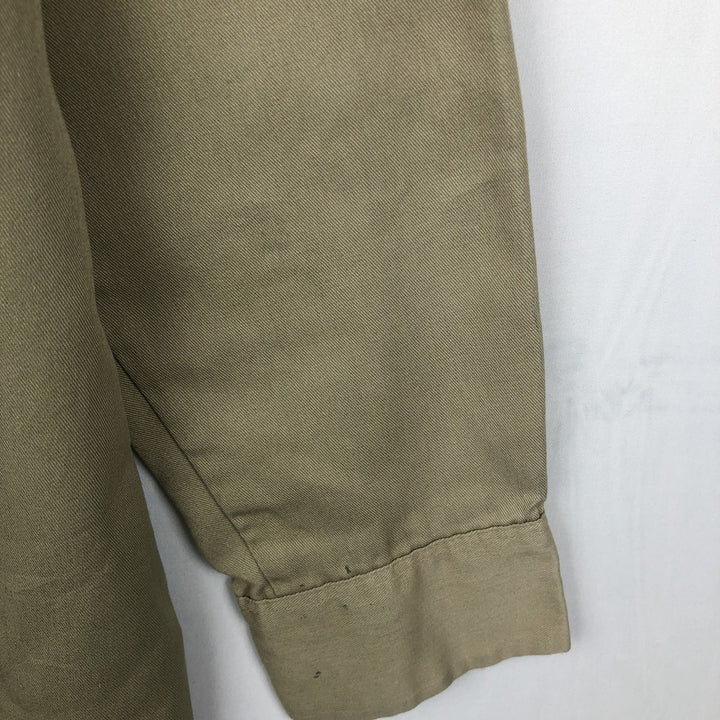 Dickies Long-Sleeve Work Shirt, Boxy Fit, Men's Size M polyester Beige type Vintage Second Hand