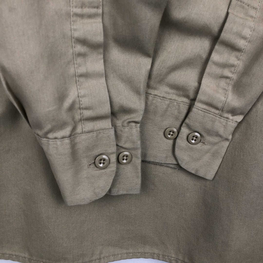 Dickies Long-Sleeve Work Shirt, Boxy Fit, Men's Size M polyester Beige type Vintage Second Hand