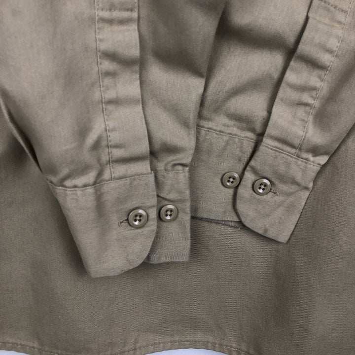 Dickies Long-Sleeve Work Shirt, Boxy Fit, Men's Size M polyester Beige type Vintage Second Hand