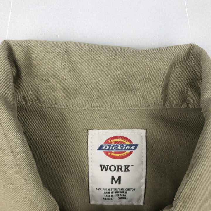 Dickies Long-Sleeve Work Shirt, Boxy Fit, Men's Size M polyester Beige type Vintage Second Hand