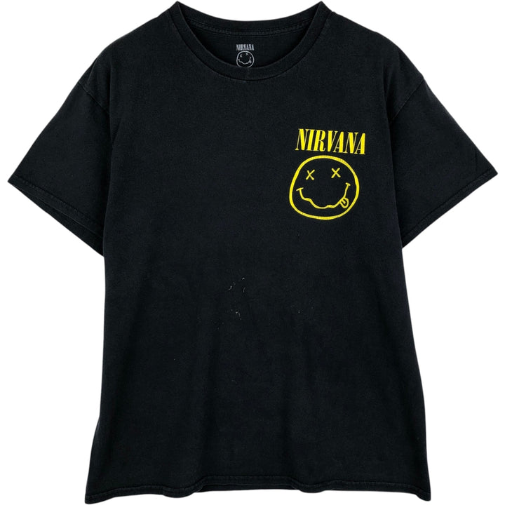 NIRVANA Nirvana Band T-shirt, Band T, Men's L size cotton black type Vintage Second Hand