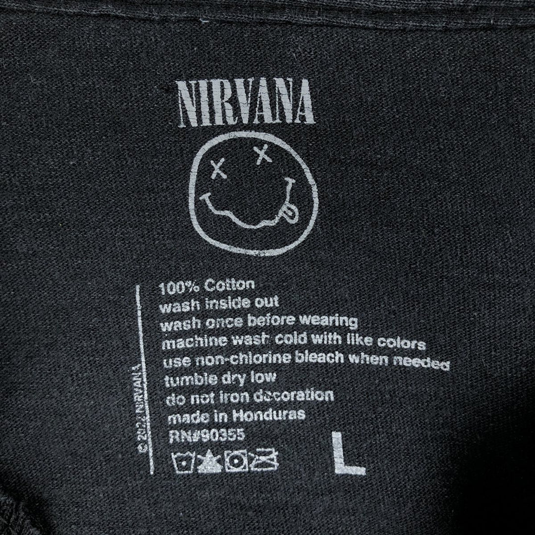 NIRVANA Nirvana Band T-shirt, Band T, Men's L size cotton black type Vintage Second Hand