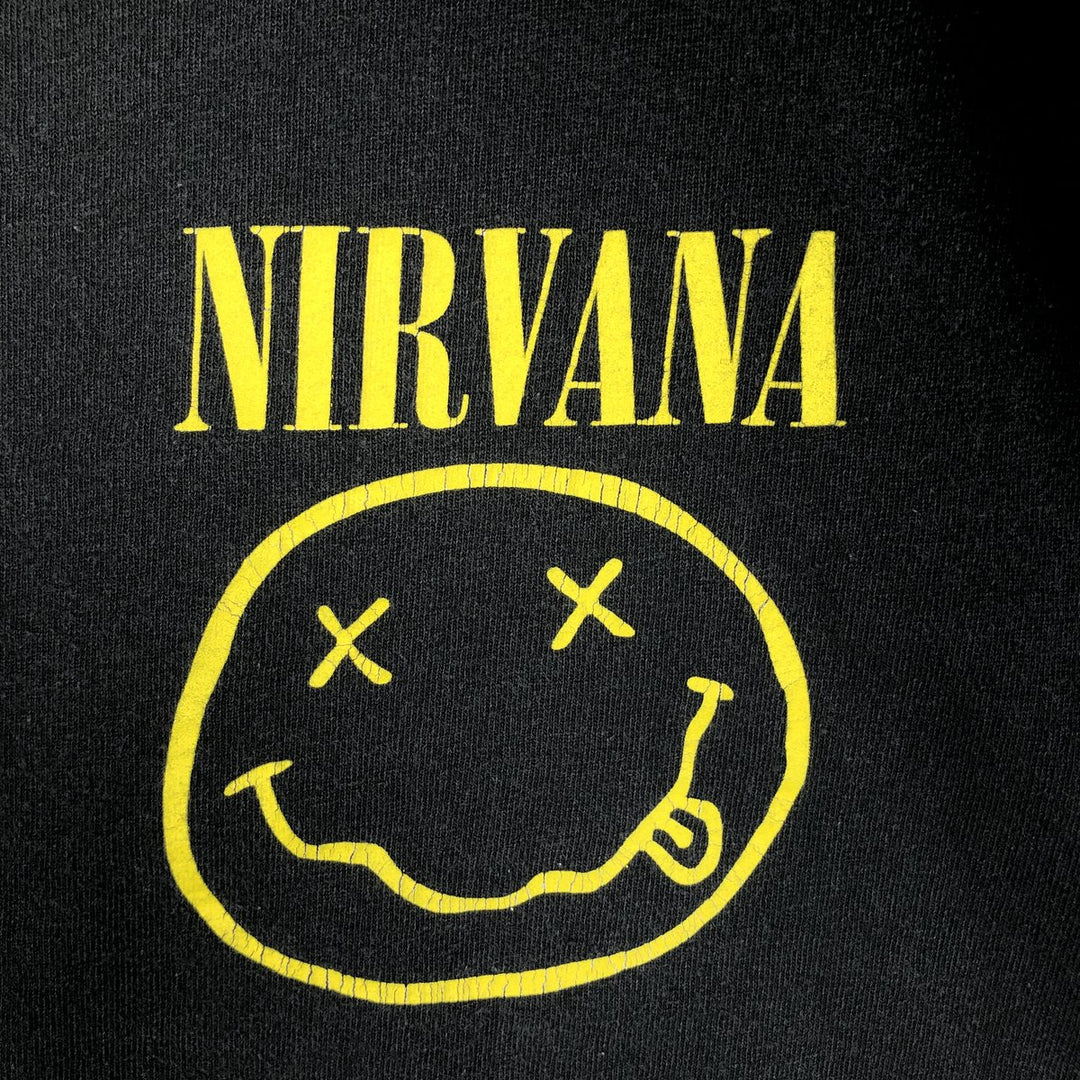 NIRVANA Nirvana Band T-shirt, Band T, Men's L size cotton black type Vintage Second Hand