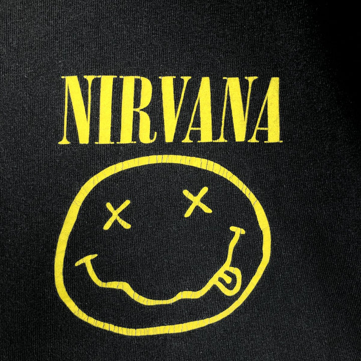 NIRVANA Nirvana Band T-shirt, Band T, Men's L size cotton black type Vintage Second Hand
