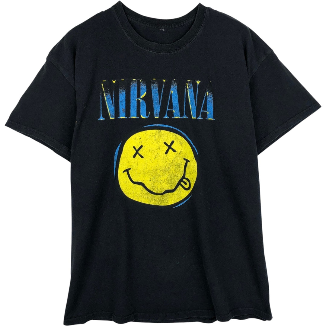 NIRVANA Nirvana Band T-shirt, Band T, Men's L size unclear black type Vintage Second Hand