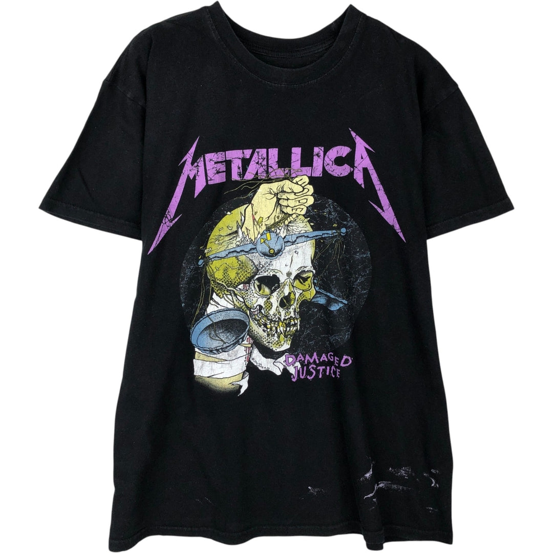 METALLICA Skull Pattern Band T-Shirt, Men's Size Small cotton black type Vintage Second Hand