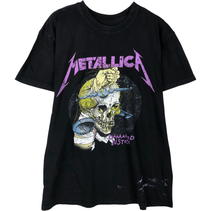 METALLICA Skull Pattern Band T-Shirt, Men's Size Small cotton black type Vintage Second Hand