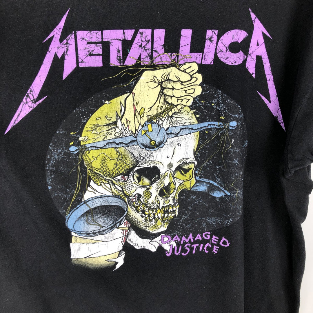 METALLICA Skull Pattern Band T-Shirt, Men's Size Small cotton black type Vintage Second Hand