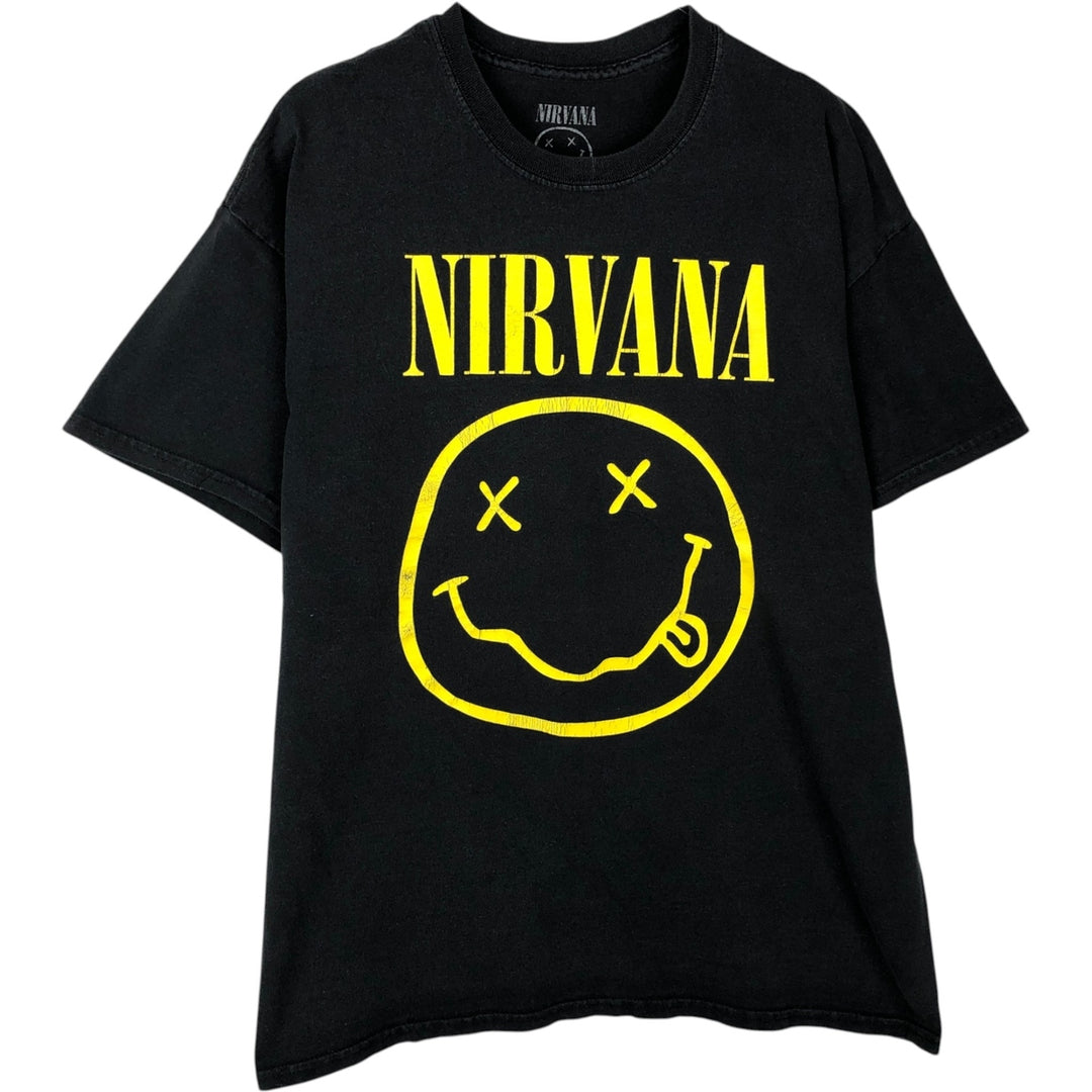 NIRVANA Nirvana Band T-shirt, Band T, Men's XL size cotton black type Vintage Second Hand