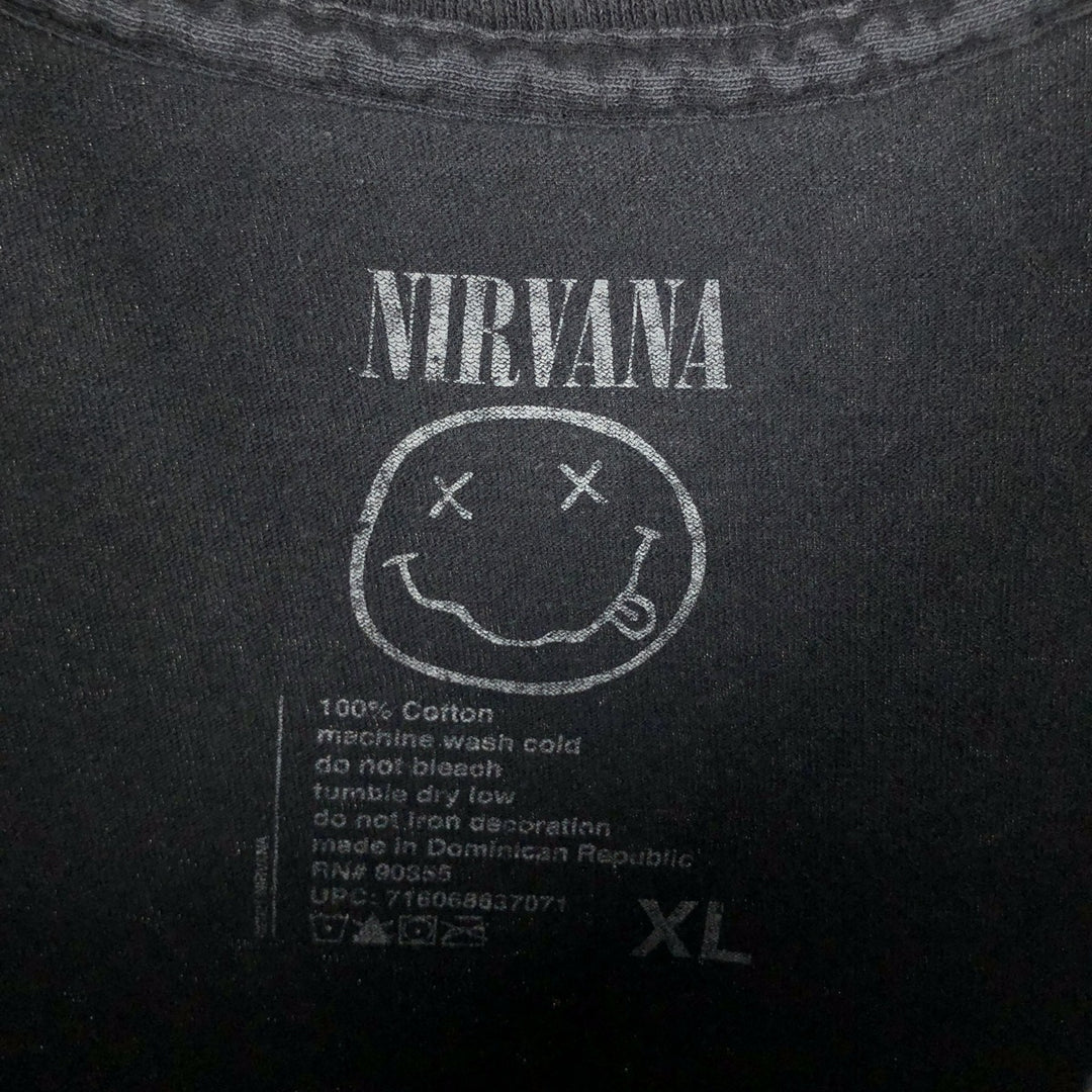 NIRVANA Nirvana Band T-shirt, Band T, Men's XL size cotton black type Vintage Second Hand