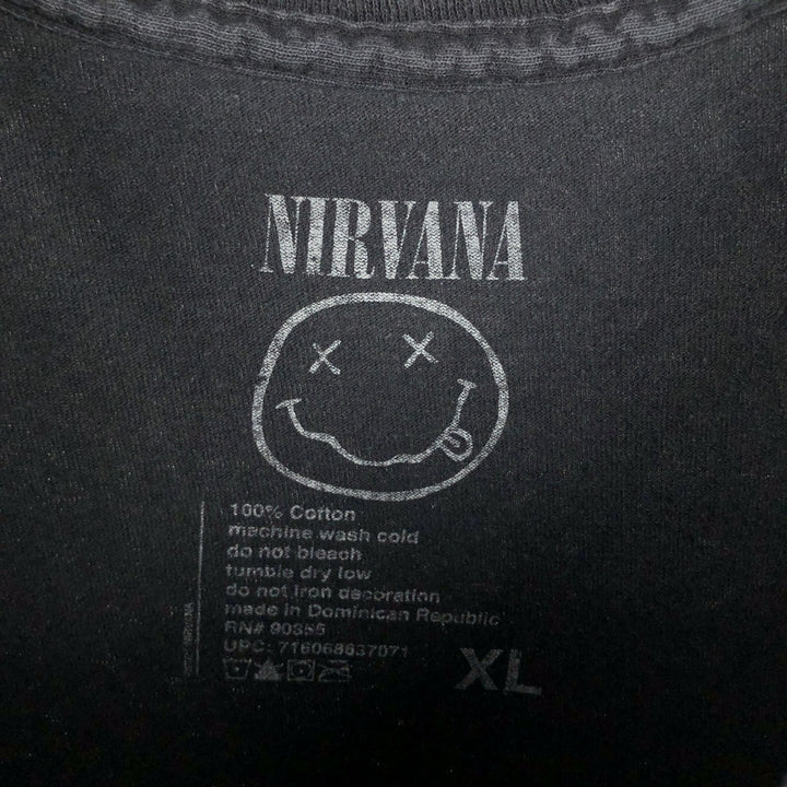 NIRVANA Nirvana Band T-shirt, Band T, Men's XL size cotton black type Vintage Second Hand