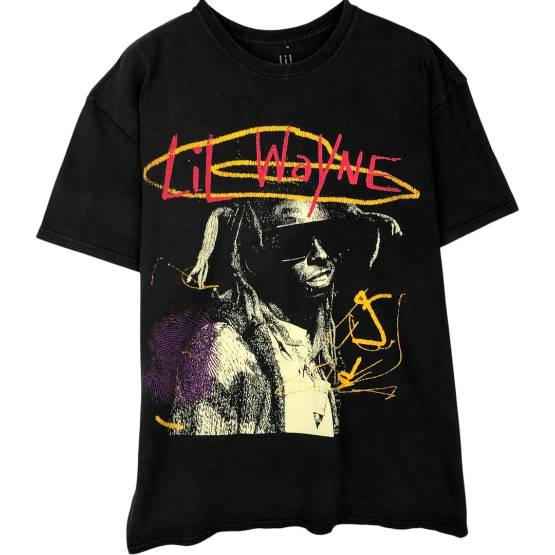 LIL WAYNE Rap T-shirt, Men's L size cotton black type Vintage Second Hand
