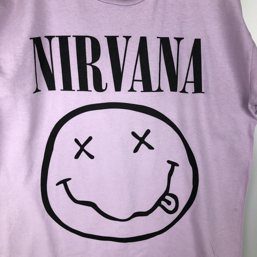 NIRVANA Nirvana Band T-shirt, Band T, Men's L size cotton purple type Vintage Second Hand