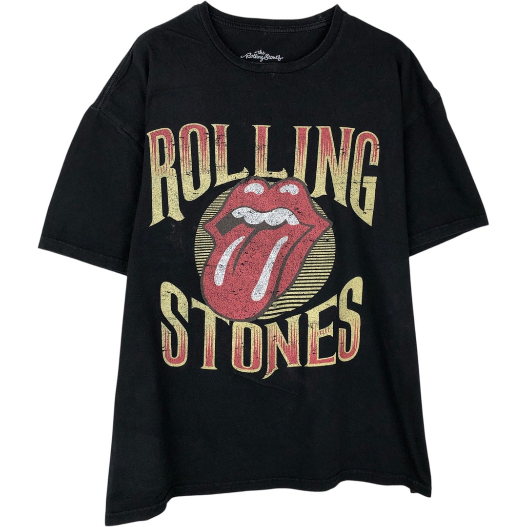 The Rolling Stones Band T-shirt, Men's XL cotton black type Vintage Second Hand