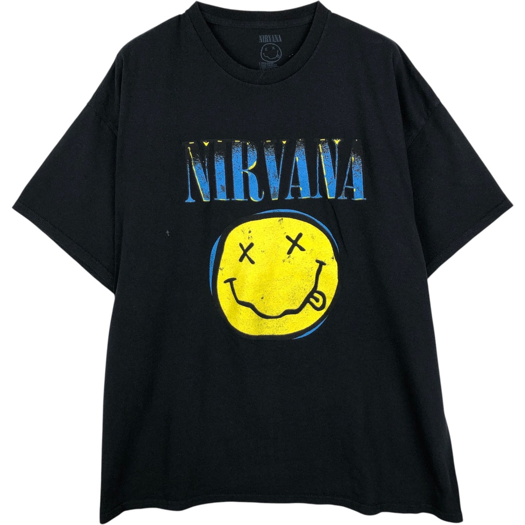 NIRVANA Nirvana Band T-shirt, Band T, Men's XXL cotton black type Vintage Second Hand