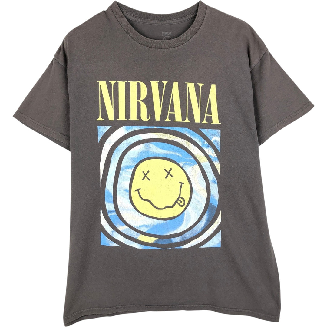 NIRVANA Nirvana Band T-shirt, Band T, Men's M size cotton Khaki type Vintage Second Hand
