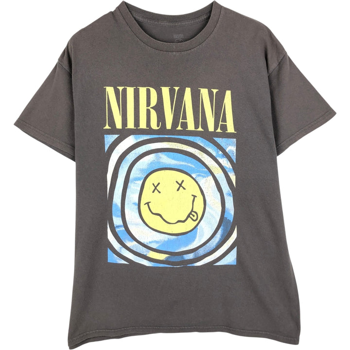 NIRVANA Nirvana Band T-shirt, Band T, Men's M size cotton Khaki type Vintage Second Hand