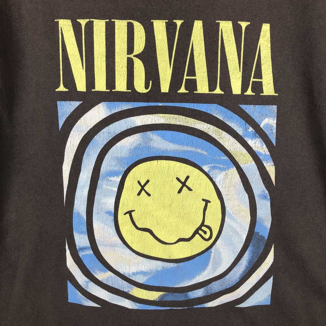 NIRVANA Nirvana Band T-shirt, Band T, Men's M size cotton Khaki type Vintage Second Hand