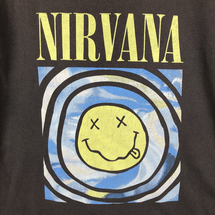 NIRVANA Nirvana Band T-shirt, Band T, Men's M size cotton Khaki type Vintage Second Hand