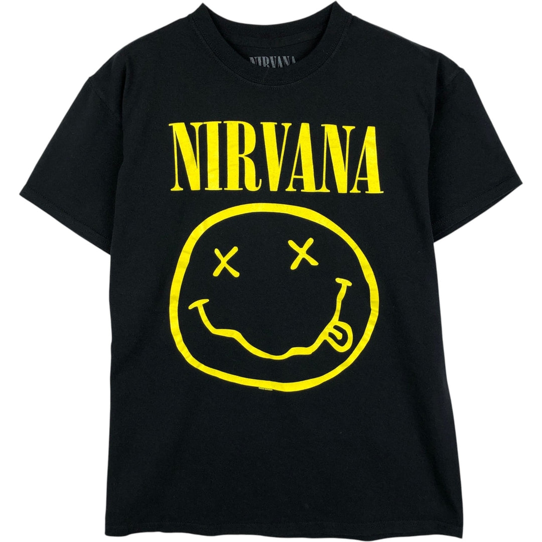 NIRVANA Nirvana Band T-shirt, Band T, Men's M size cotton black type Vintage Second Hand