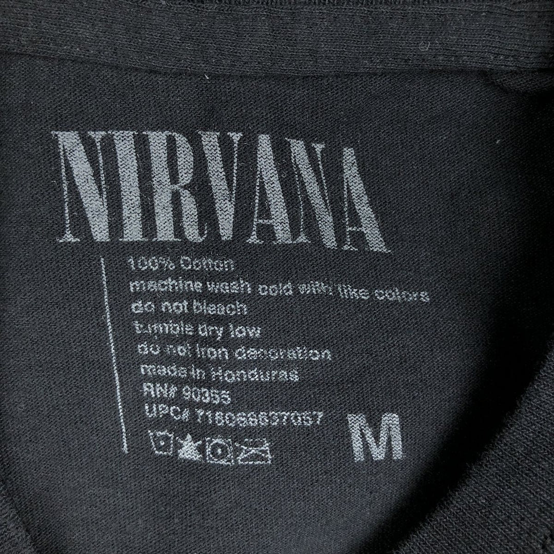 NIRVANA Nirvana Band T-shirt, Band T, Men's M size cotton black type Vintage Second Hand