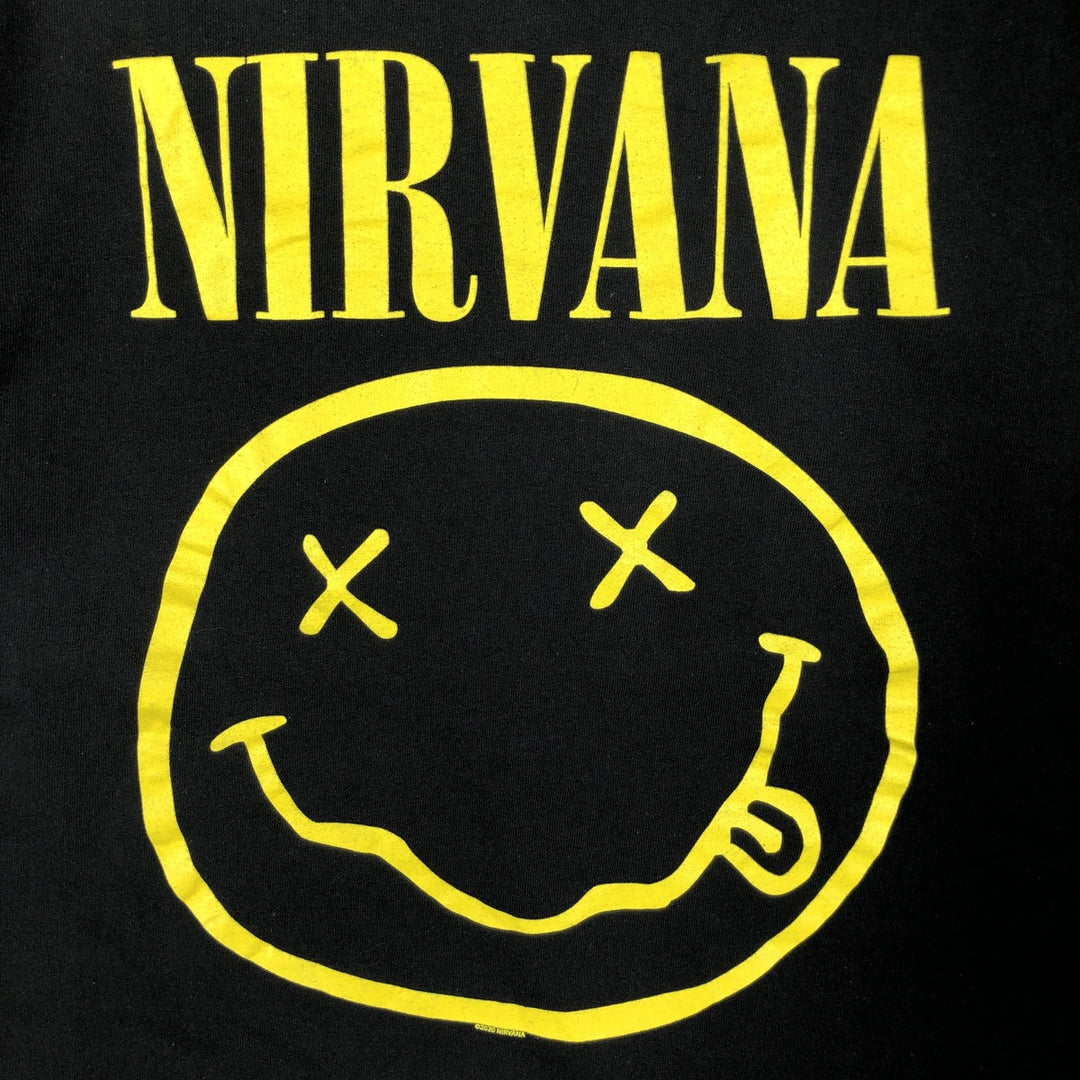 NIRVANA Nirvana Band T-shirt, Band T, Men's M size cotton black type Vintage Second Hand