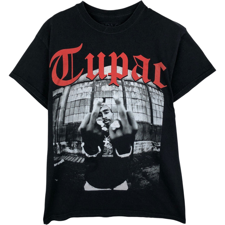 2pac rap t-shirt, men's size M cotton black type Vintage Second Hand