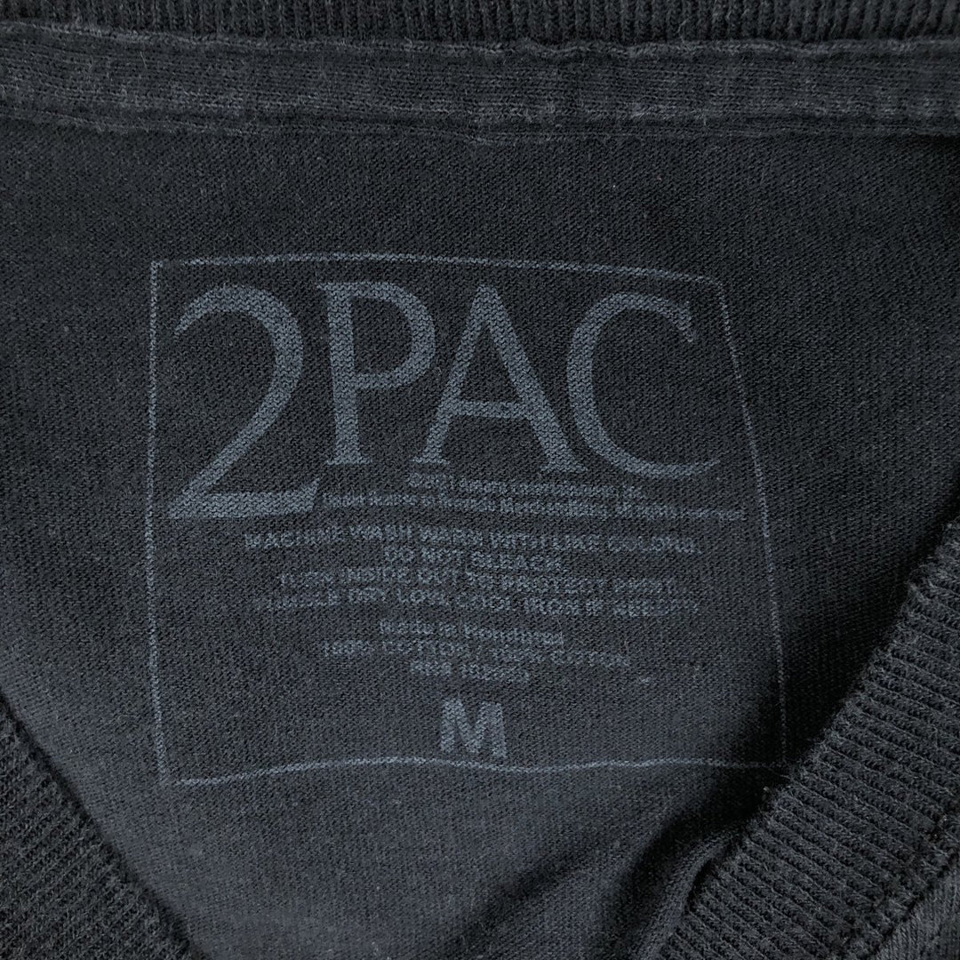 2pac rap t-shirt, men's size M cotton black type Vintage Second Hand
