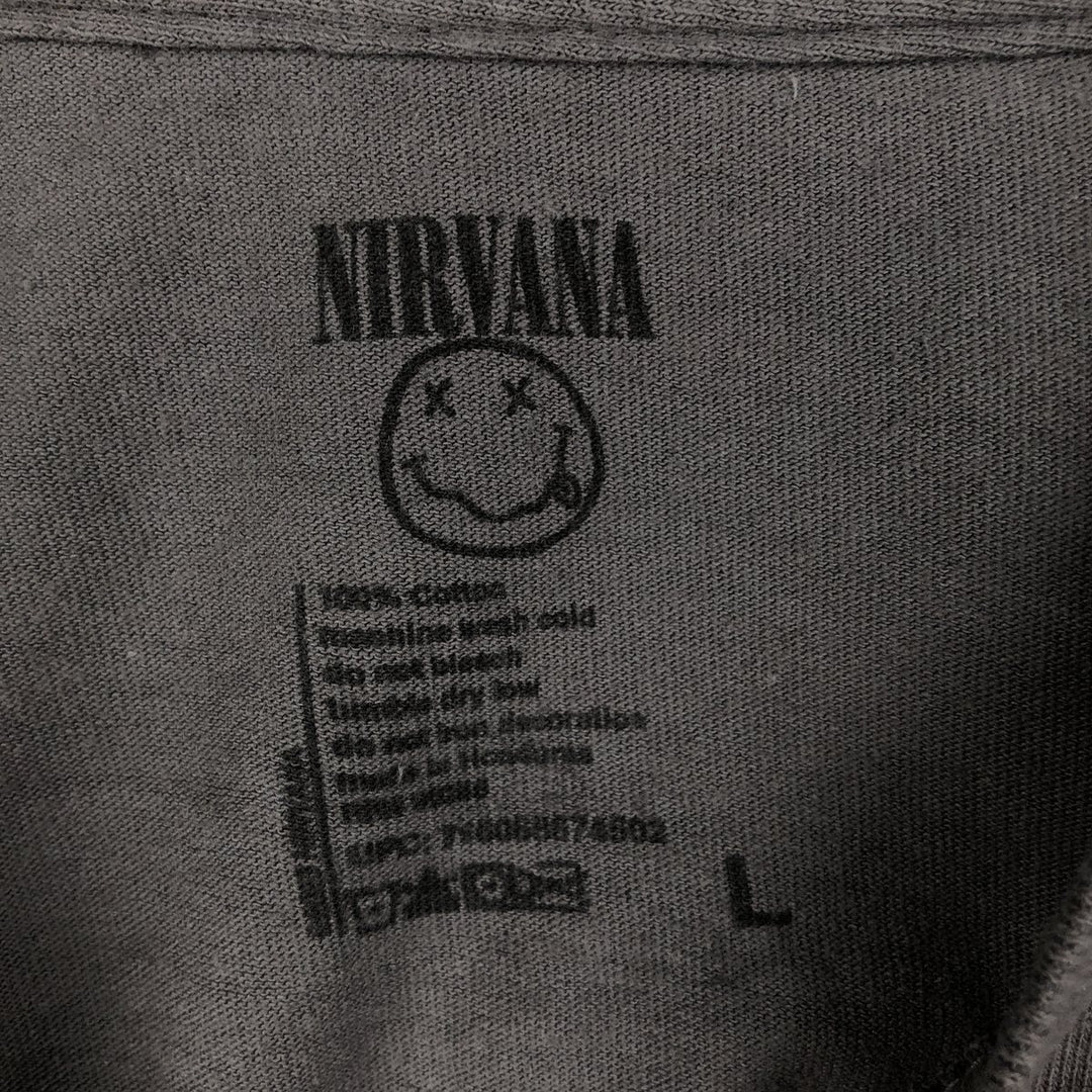 NIRVANA Nirvana Band T-shirt, Band T, Men's L size cotton Khaki type Vintage Second Hand
