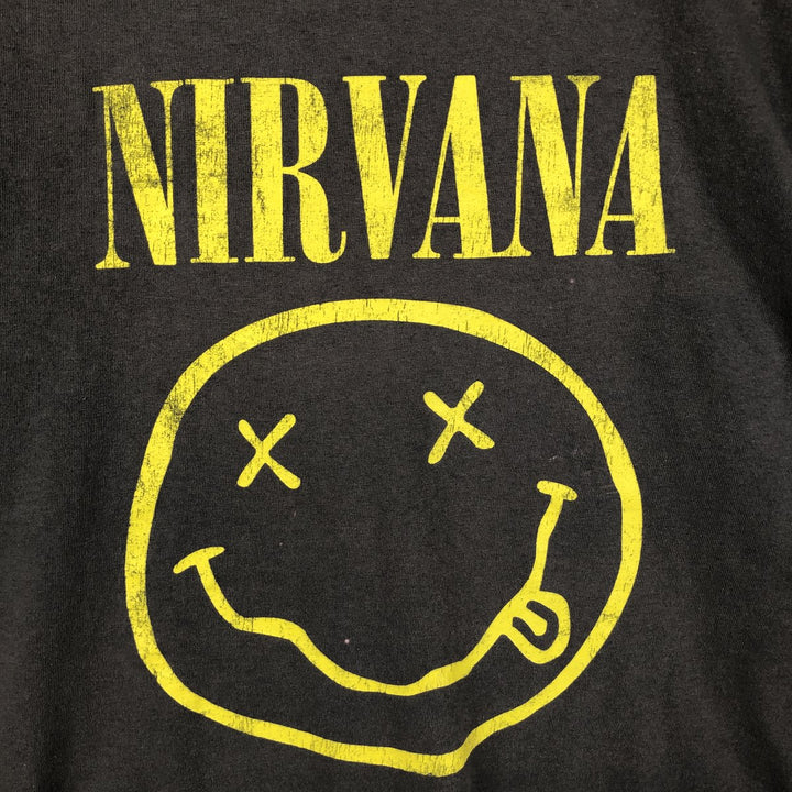 NIRVANA Nirvana Band T-shirt, Band T, Men's L size cotton Khaki type Vintage Second Hand