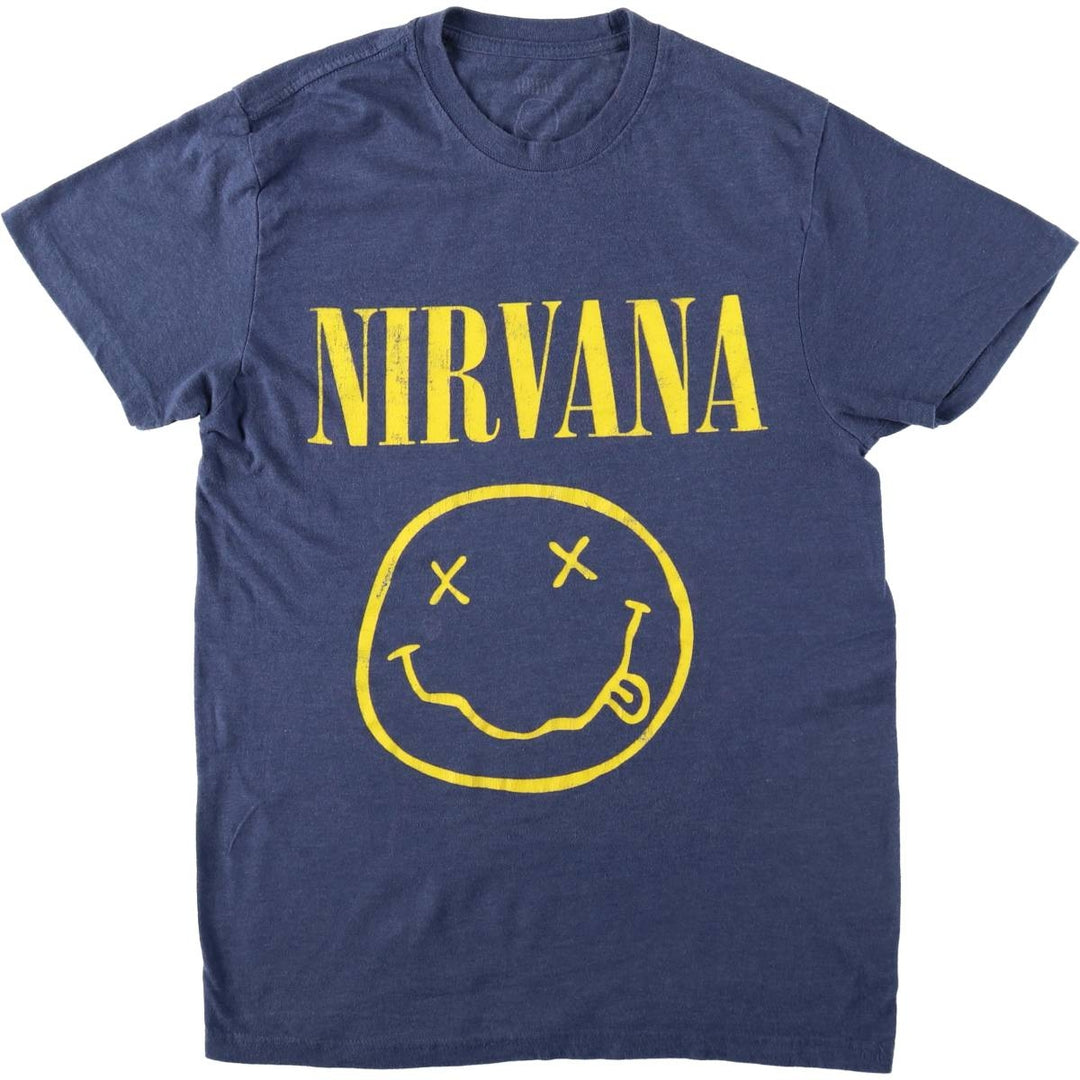 NIRVANA Nirvana Band T-shirt, Band T, Men's M size unclear Navy blue Vintage Second Hand