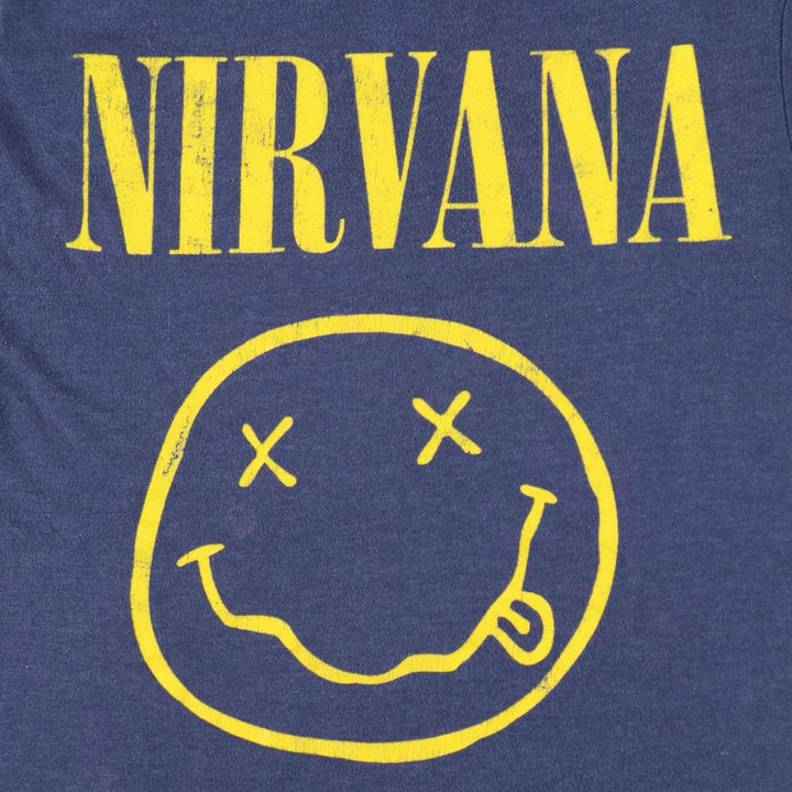 NIRVANA Nirvana Band T-shirt, Band T, Men's M size unclear Navy blue Vintage Second Hand