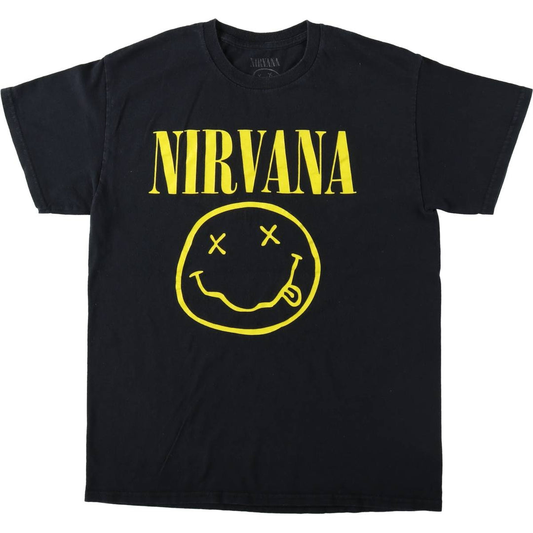 NIRVANA Nirvana Band T-shirt, Band T, Men's M size cotton black type Vintage Second Hand
