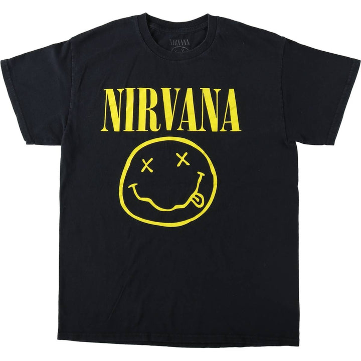 NIRVANA Nirvana Band T-shirt, Band T, Men's M size cotton black type Vintage Second Hand
