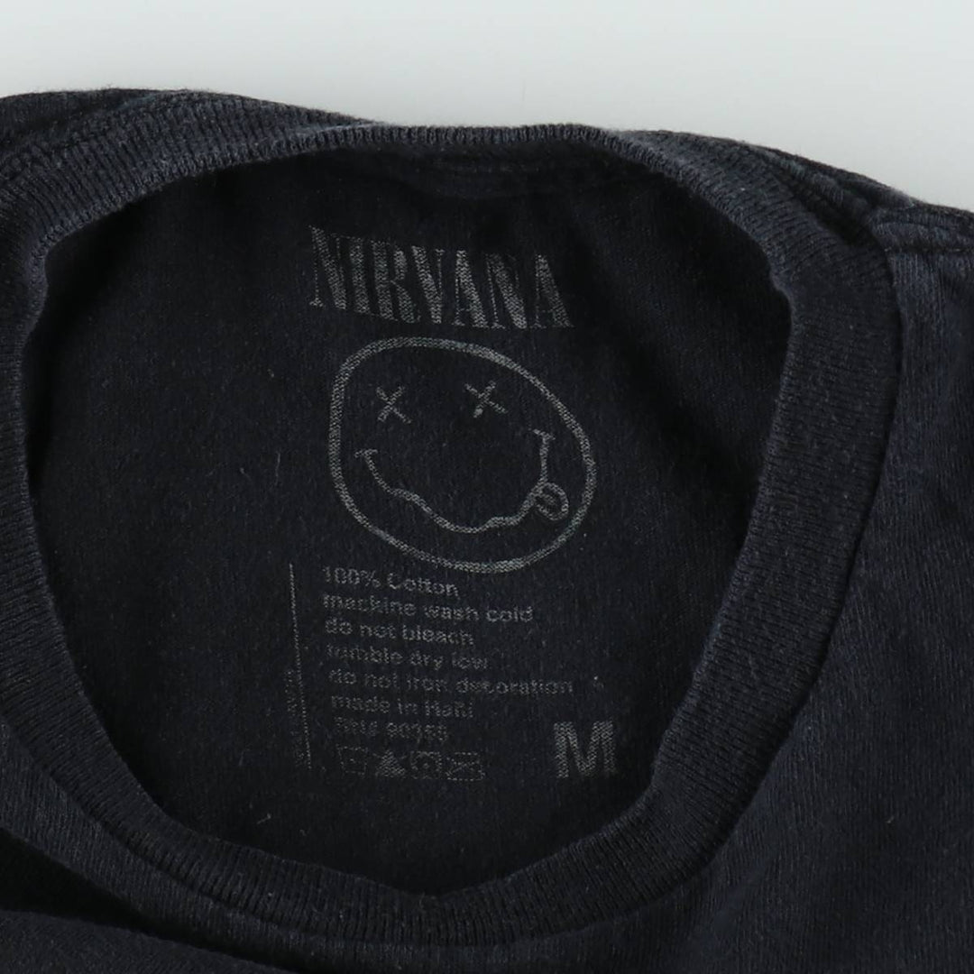 NIRVANA Nirvana Band T-shirt, Band T, Men's M size cotton black type Vintage Second Hand