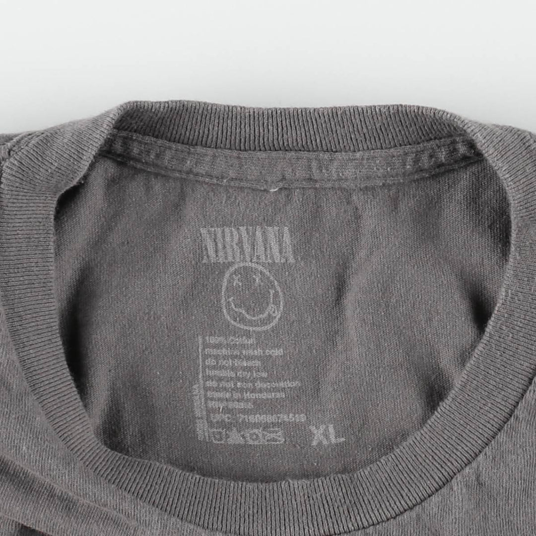 NIRVANA Nirvana Band T-shirt, Band T, Men's XL size cotton Khaki type Vintage Second Hand