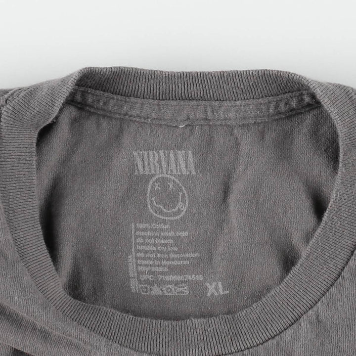 NIRVANA Nirvana Band T-shirt, Band T, Men's XL size cotton Khaki type Vintage Second Hand