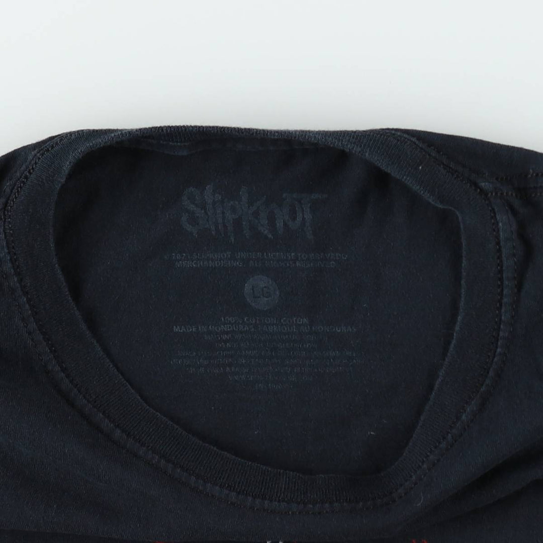 SLIPKNOT Slipknot Band T-shirt Band T Men's L size cotton black type Vintage Second Hand